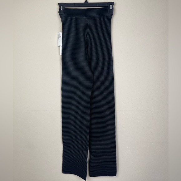 NWT‎ Good American Black Heavy Ribbed Wide Leg Pants Size 0 - Picture 5 of 7